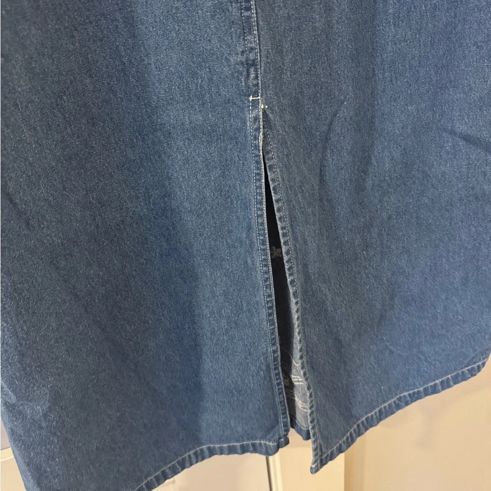 Vintage Embroidered Blue Denim Dress - Picture 8 of 14